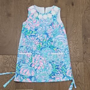 Lilly Pulitzer Girls Floral Sleeveless Dress in Blue & Pink 6